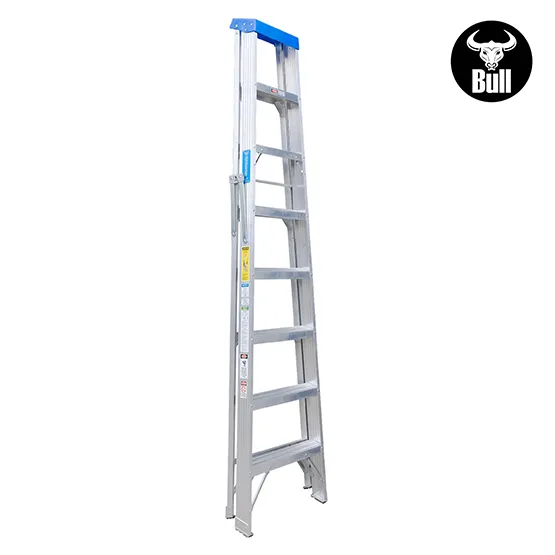 ESCALERA ALUMINIO TIJERA SIMPLE ACCESO 8 PASOS 113KG 2.44m ATS113-8I AMERICAN BULL