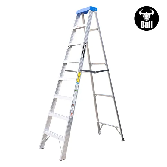 ESCALERA ALUMINIO TIJERA SIMPLE ACCESO 8 PASOS 113KG 2.44m ATS113-8I AMERICAN BULL