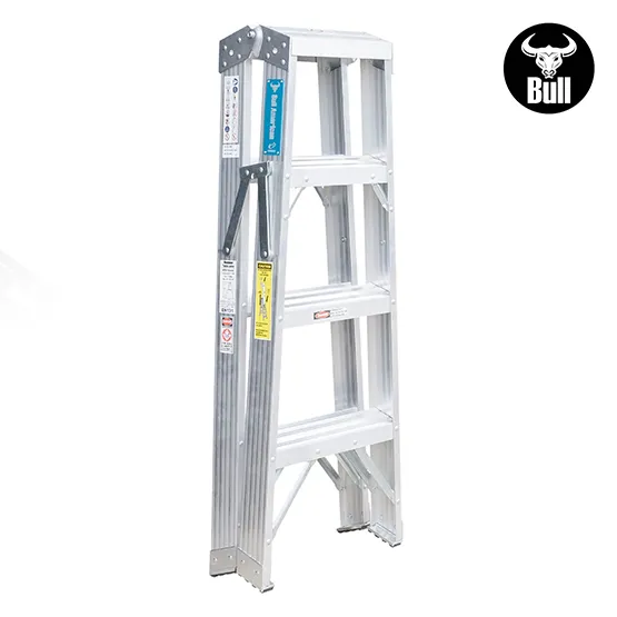 ESCALERA ALUMINIO TIJERA DOBLE ACCESO 4 PASOS 150KG 1.22m ATD150-4IA AMERICAN BULL