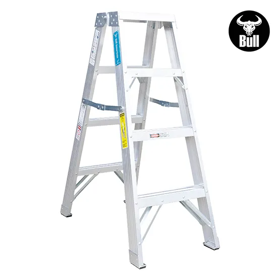 ESCALERA ALUMINIO TIJERA DOBLE ACCESO 4 PASOS 150KG 1.22m ATD150-4IA AMERICAN BULL