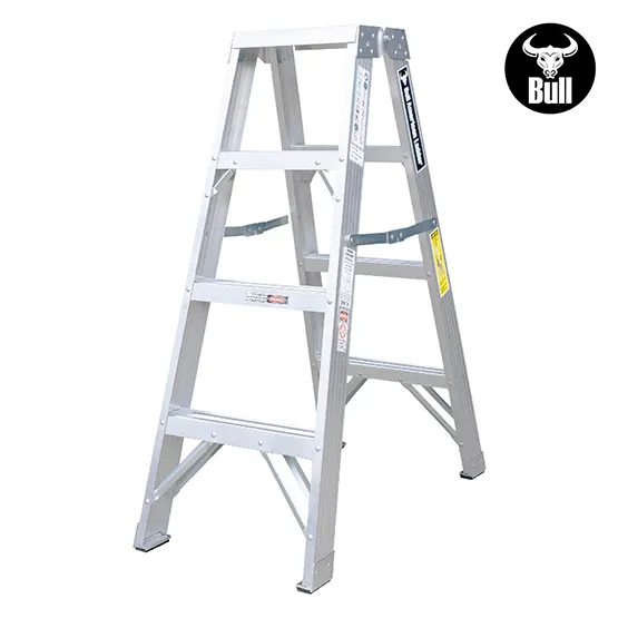 ESCALERA ALUMINIO TIJERA DOBLE ACCESO 4 PASOS 150KG 1.22m ATD150-4IA AMERICAN BULL