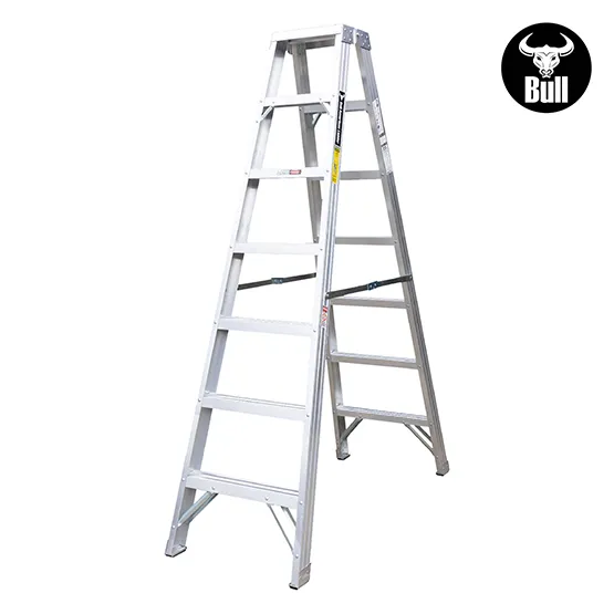 ESCALERA ALUMINIO TIJERA DOBLE ACCESO 7 PASOS 150KG 2.13m ATD150-7IA AMERICAN BULL