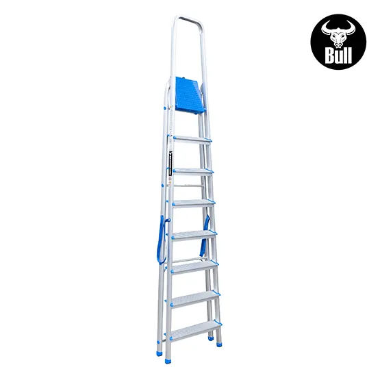 ESCALERA ALUMINIO TIPO BANQUETA 8 PASOS 150KG 1.72m AB150-8IA AMERICAN BULL