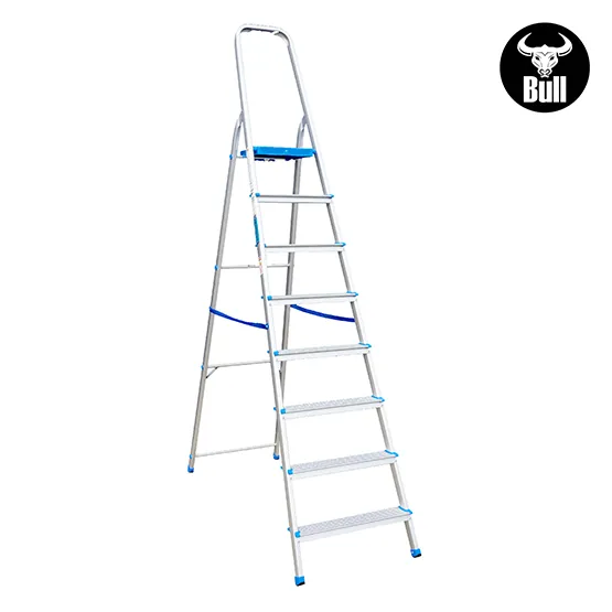 ESCALERA ALUMINIO TIPO BANQUETA 8 PASOS 150KG 1.72m AB150-8IA AMERICAN BULL