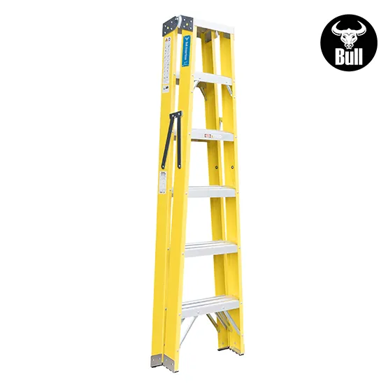 ESCALERA FIBRA TIJERA DOBLE ACCESO 6 PASOS 150KG 1.83m FTD150-6IA AMERICAN BULL