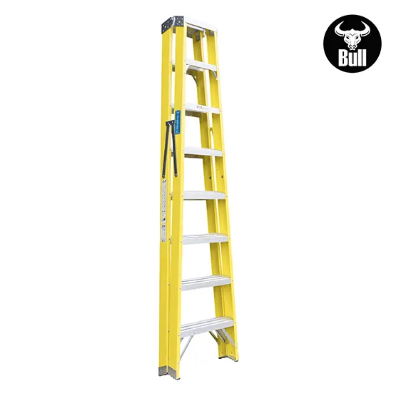 ESCALERA FIBRA TIJERA DOBLE ACCESO 8 PASOS 150KG 2.44m FTD150-8IA AMERICAN BULL