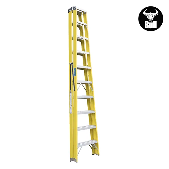 ESCALERA FIBRA TIJERA DOBLE ACCESO 10 PASOS 150KG 3.05m FTD150-10IA AMERICAN BULL