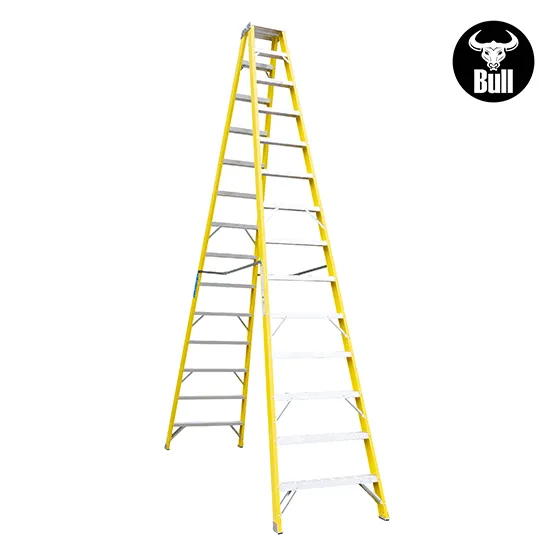 ESCALERA FIBRA TIJERA DOBLE ACCESO 14 PASOS 150KG 4.27m FTD150-14IA AMERICAN BULL