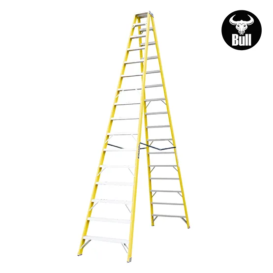 ESCALERA FIBRA TIJERA DOBLE ACCESO 16 PASOS 150KG 4.88m FTD150-16IA AMERICAN BULL