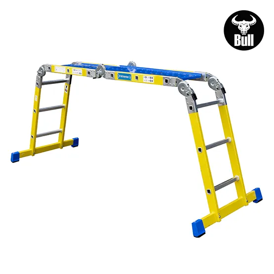 ESCALERA FIBRA MULTIUSOS + PLATAFORMA 12 PASOS 150KG FM150-12IA+ PASOS AMERICAN BULL