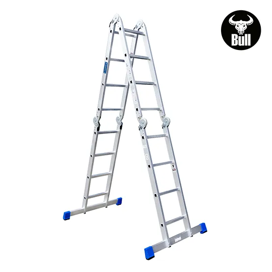 ESCALERA ALUMINIO MULTIUSOS + PLATAFORMA 16 PASOS 150KG AM150-16IA+ PASOS AMERICAN BULL