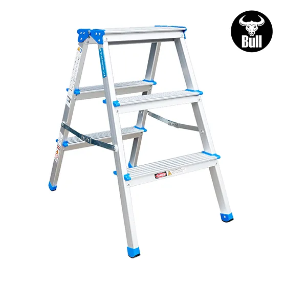 ESCALERA ALUMINIO TIPO BANQUETA DOBLE 3 PASOS 150KG 0.66m ABD150-3IA AMERICAN BULL