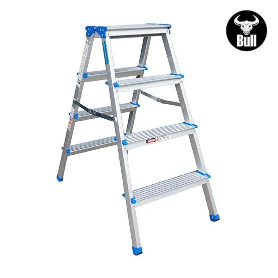 ESCALERA ALUMINIO TIPO BANQUETA DOBLE 4 PASOS 150KG 0.88m ABD150-4IA AMERICAN BULL