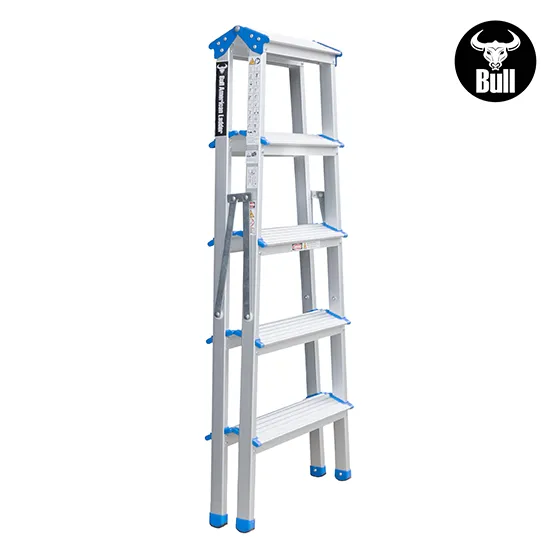 ESCALERA ALUMINIO TIPO BANQUETA DOBLE 5 PASOS 150KG 1.11m ABD150-5IA AMERICAN BULL