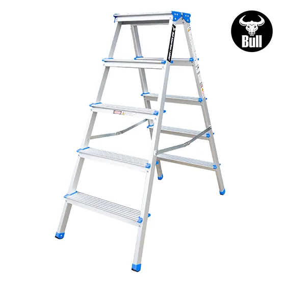 ESCALERA ALUMINIO TIPO BANQUETA DOBLE 5 PASOS 150KG 1.11m ABD150-5IA AMERICAN BULL