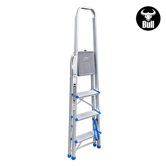 ESCALERA ALUMINIO TIPO BANQUETA ECONOMIC 4 PASOS 150KG 0.84m EAB150-4IA AMERICAN BULL