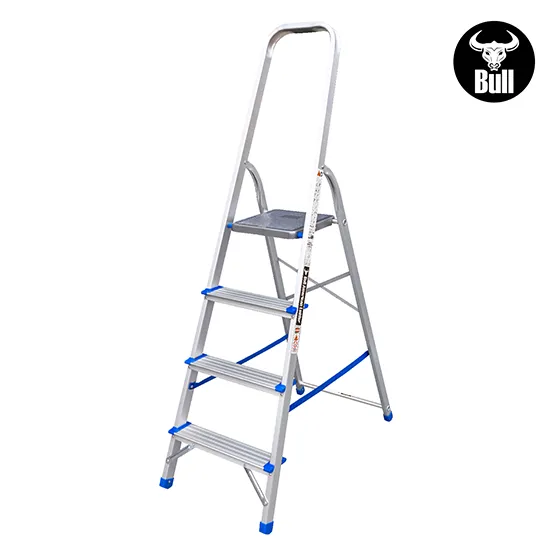 ESCALERA ALUMINIO TIPO BANQUETA ECONOMIC 4 PASOS 150KG 0.84m EAB150-4IA AMERICAN BULL