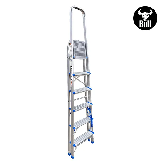 ESCALERA ALUMINIO TIPO BANQUETA ECONOMIC 6 PASOS 150KG 1.28m EAB150-6IA AMERICAN BULL