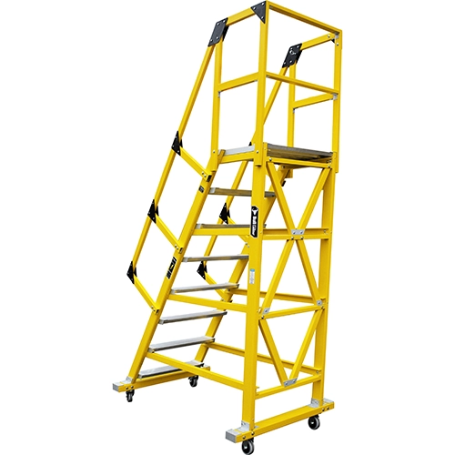 ESCALERA FIBRA TIPO AVION 6 PASOS 180KG ALT PLAT 1.50 FTA180-6IAA AMERICAN BULL