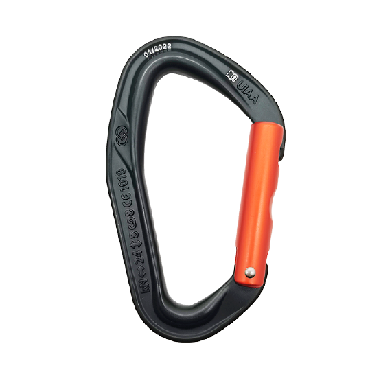 MOSQUETON ERGONOMICO ALUMINIO NEGRO SEGURO RECTO AUTOMATICO 24 kN CE-EN 12275-UIAA ACE STRAIGHT 4131141 ARMBURY