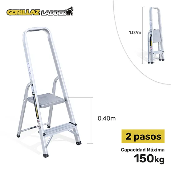 ALUMINIO ESCALERA BANQUETA 0.40m GAB2-IA GORILLAZ 150KG