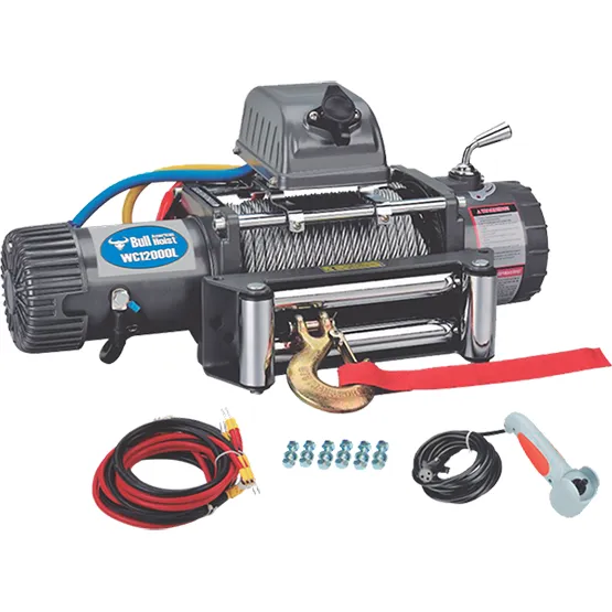 WINCHE 12V MODELO W-8000LBS AMERICAN BULL - VELOCIDAD: 1.7~7.3m/min 29mts